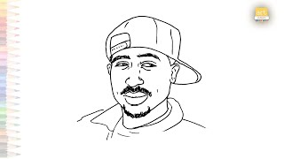Tupac Amaru Shakur drawing | Face easy drawings | How to draw Tupac Shakur step by step #artjanag
