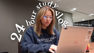 24 hour study vlog @emory university 💻 studying, spending alone time, productive day