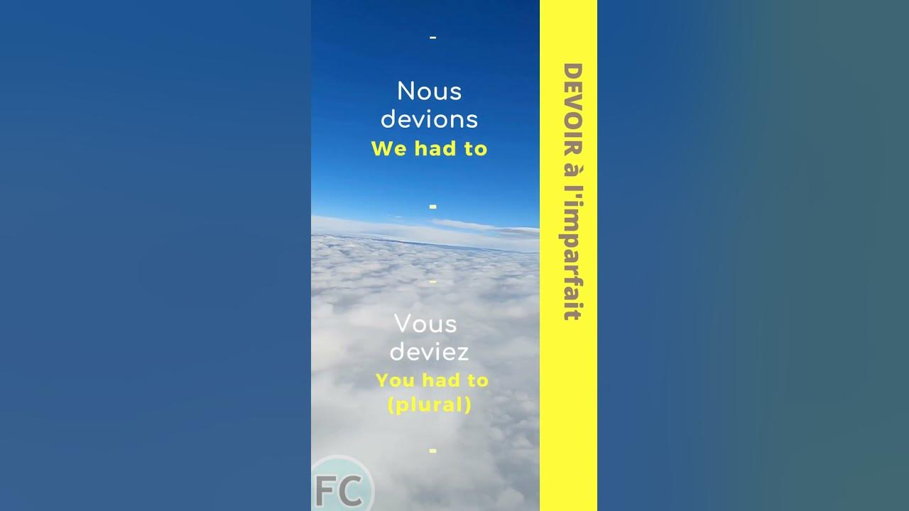 Imparfait De Devoir Devoir Imparfait conjugation to have to Imperfect Tense #shorts - YouTube