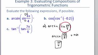 Math 127 Section 6.5 Evaluating Composite Trigonometric Functions
