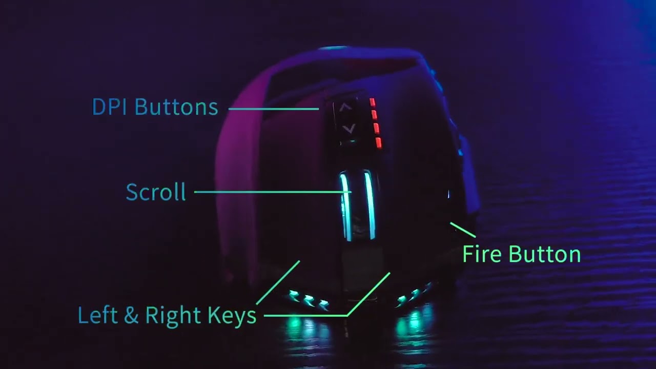 UtechSmart Venus Pro Wireless RGB MMO Gaming Mouse