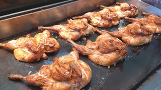Изумительный Прессованный Цыпленок Барбекю С Клейким Рисом, Куриные Шашлычки - Корейская Уличная Еда