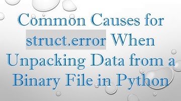 Common Causes for struct.error When Unpacking Data from a Binary File in Python