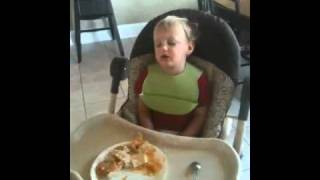 Cole asleep at the table
