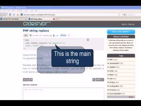 php replace string  Update New  PHP Tutorial : String replacement in PHP