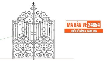 Mã bản vẽ 24654. Thiết kế cổng 2 cánh cnc file sketchup | Thuviencnc.vn