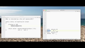 Recursive method trace with nested recursive call