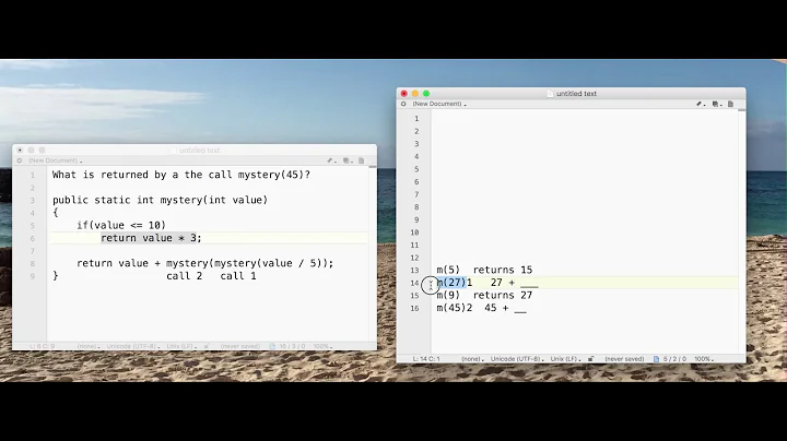 Recursive method trace with nested recursive call