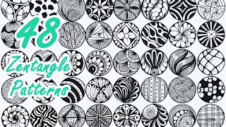 48 Easy zentangle patterns circle for beginners step by step