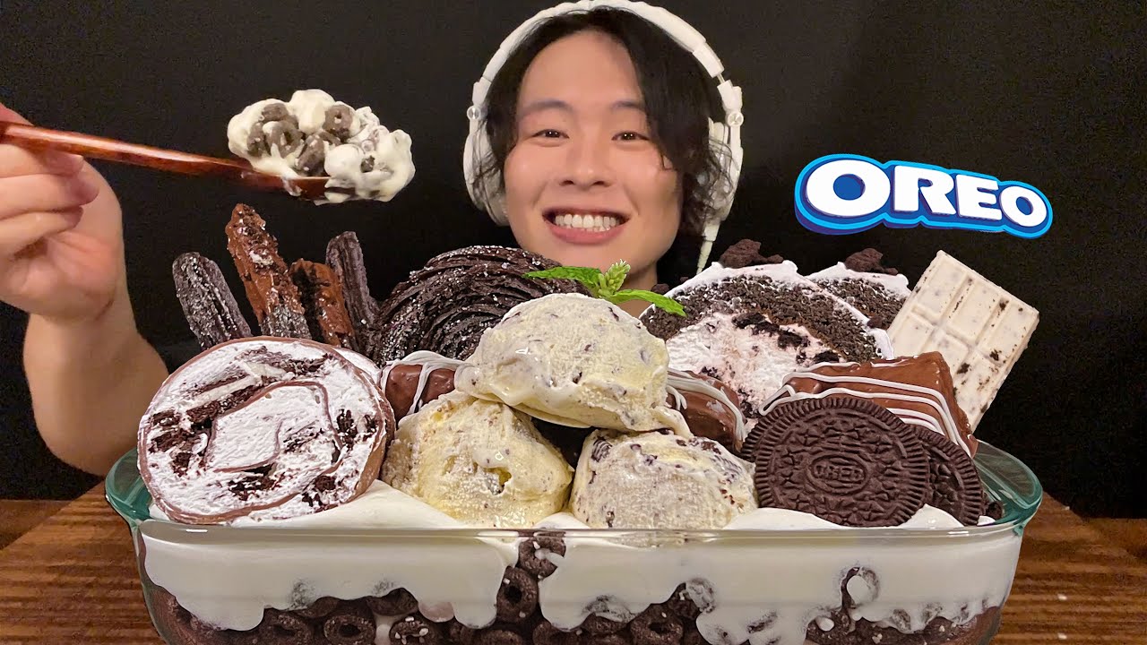 ASMR 最高のオレオパフェができた。【咀嚼音/mukbang/Eating Sounds】
