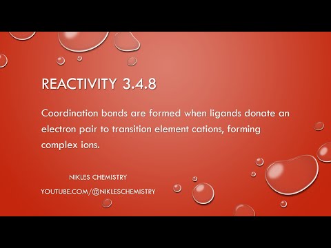 IB Chemistry HL Only Reactivity 3 4 8 Complex Ions And Coordinate Bonds 