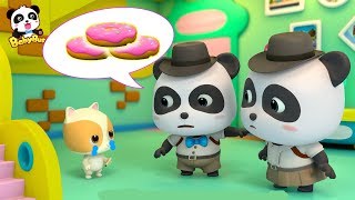 did kitten timi take the donuts baby panda detective kids pretend play babybus song