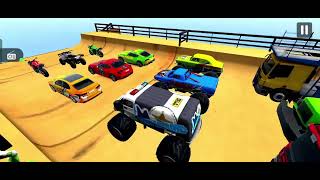 SPIDERMAN CARS Racing Challenge on MEGA Rampa ! SUPERHERO HULK Iron Man Goku BIKES