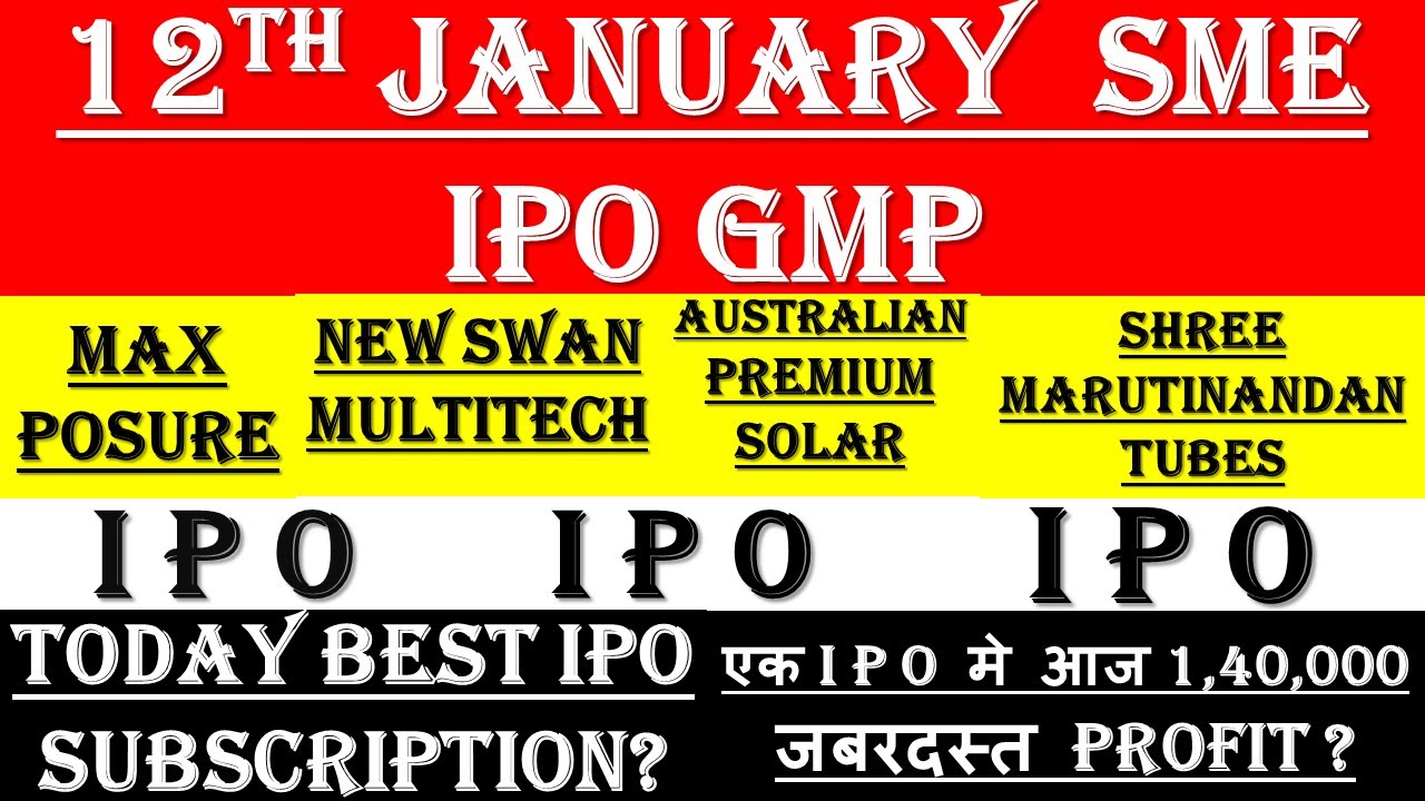 New Swan IPO | New Swan IPO GMP | Australian IPO GMP | Shree Marutinandan IPO GMP | Maxposure IPO