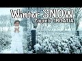 First Snow Experience in Zagreb CROATIA | Raining Snow in Croatia