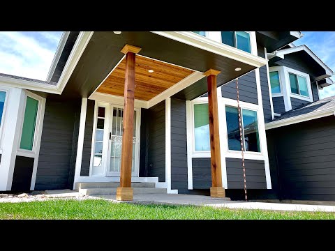 Entry Remodel. Updated with cedar shiplap, posts, crown molding