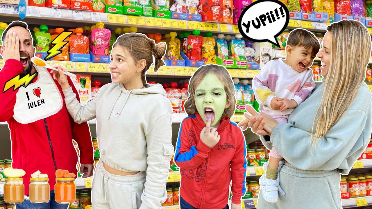 24 HORAS COMIENDO COMIDA DE BEBÉ 🤢 QUIEN GANE TIENE PREMIO | Familia Amiguindy