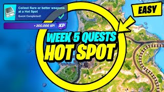 How to EASILY Collect Rare or better weapons at a Hot Spot, Find Epic, Hit a Single - Fortnite Quest