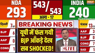 Loksabha Election Result 2024 LIVE: यूपी में फंस गयी BJP आँकड़े देख सब Shocked! NDA Vs INDIA Alliance