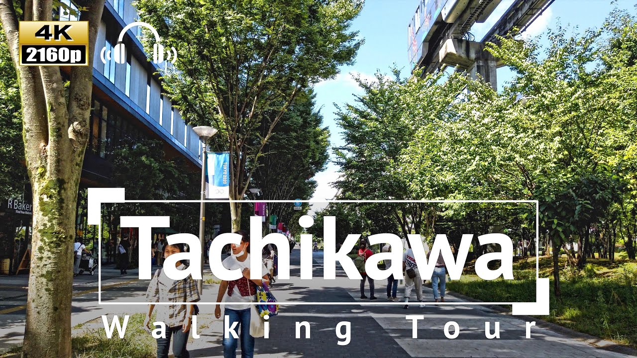 4K/Binaural Audio] Tachikawa Walking Tour - Tokyo Japan 