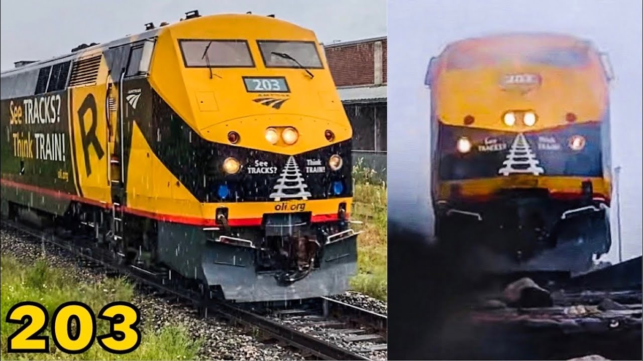 Amtrak 203 Runs Over Camera in Crazy Rain Storm! - YouTube