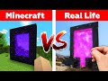 MINECRAFT NETHER PORTAL IN REAL LIFE! Minecraft vs Real Life animation 2022
