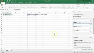 SUBSTITUTE function in Excel 2018