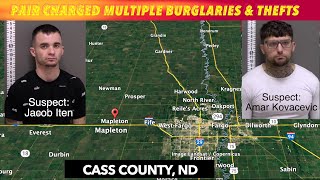 Pair Charged With Multiple Burglaries & Thefts In Cass County, ND