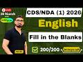 English | VD Sir | NDA/CDS (1) 2026 | English Fill in the Blanks | 18 March