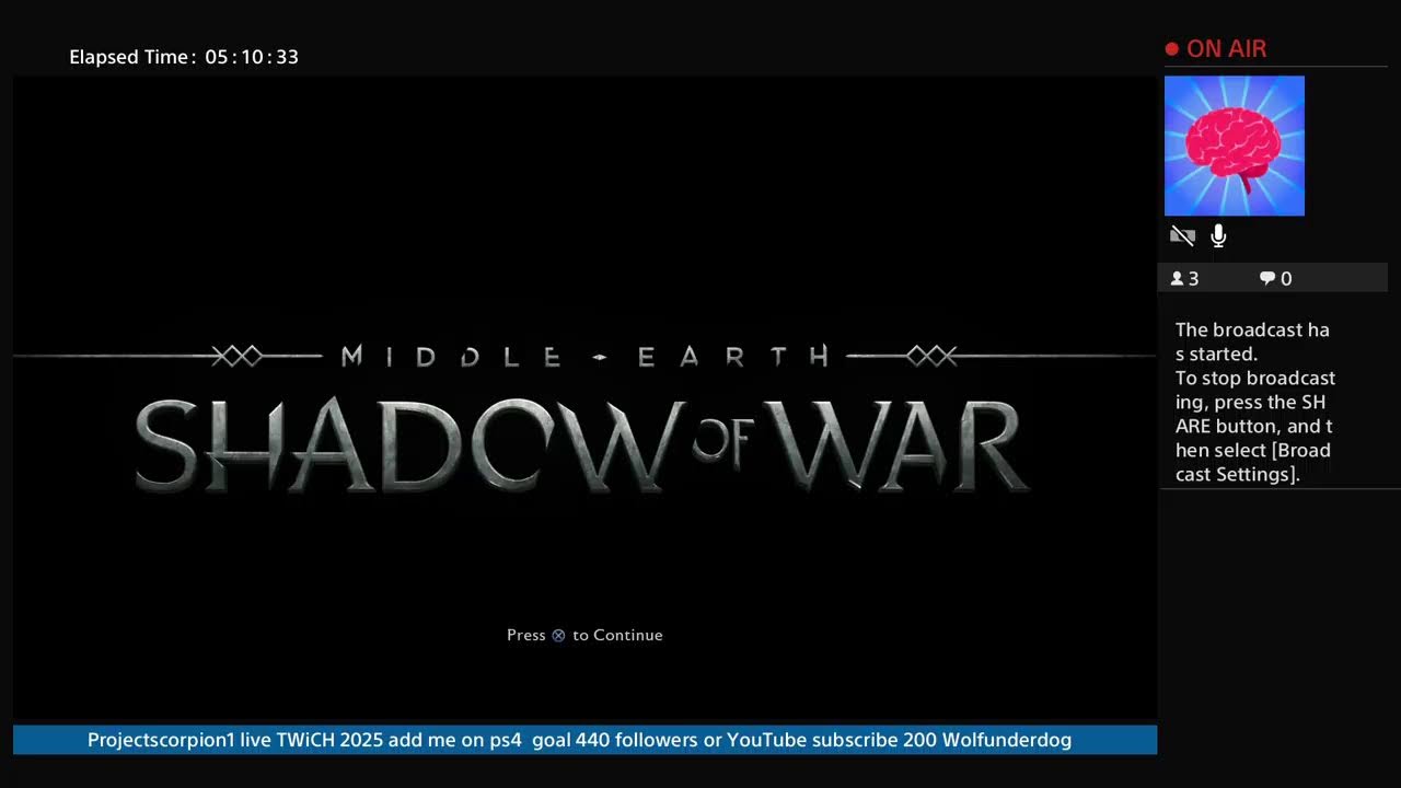 Wolfunderdog LIVE on Middle earth shadow of war  Mordor REMASTERED  on  ps4 Goal 200 subscribe