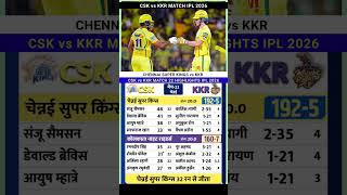 Chennai Super Kings Vs Kkr Ipl 2026 Cricket Match Full Highlights