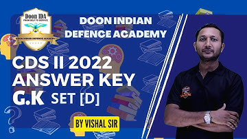 CDS II 2022 Answer Key G.K Set [D] With Vishal Sir