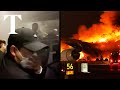 Moment Japan Airlines plane explodes on landing in Tokyo image