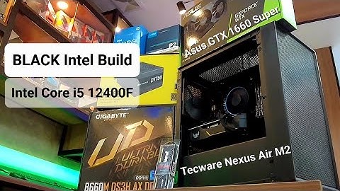 BLACK Intel PC Build i5 12400F / Gigabyte B660M DS3H AX DDR4 / Tecware Nexus Air M2
