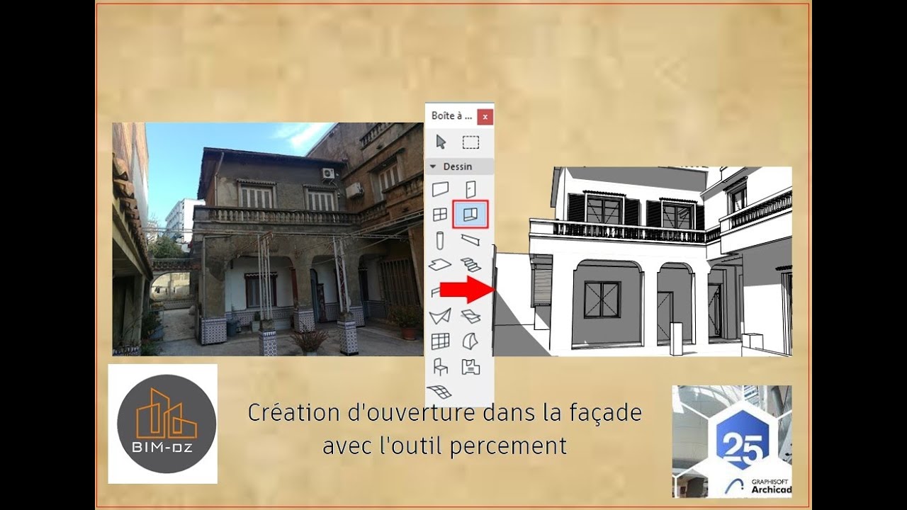 Ouverture et Percement sur mur dans Archicad