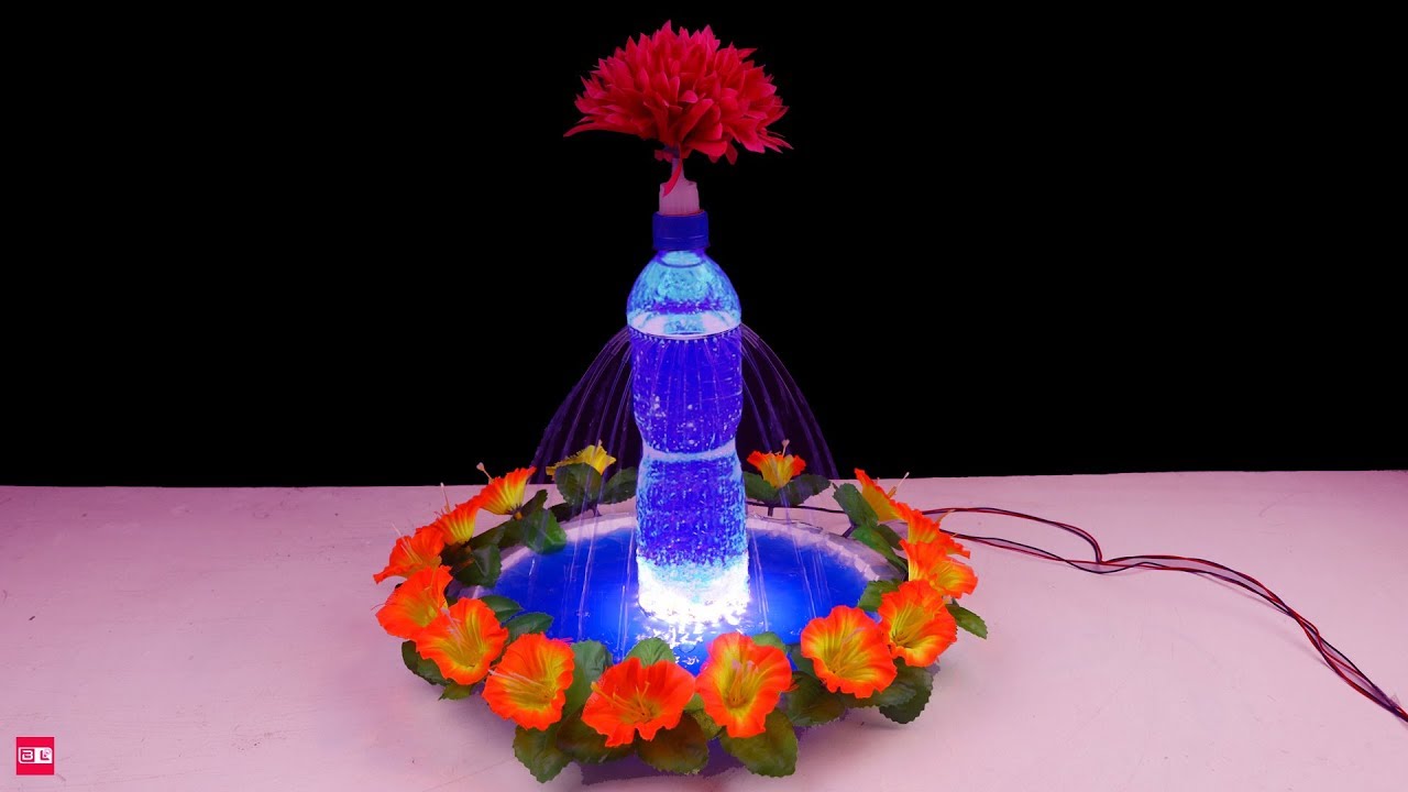 How to Make Tabletop Fountain with Plastic Bottle and LED very easy