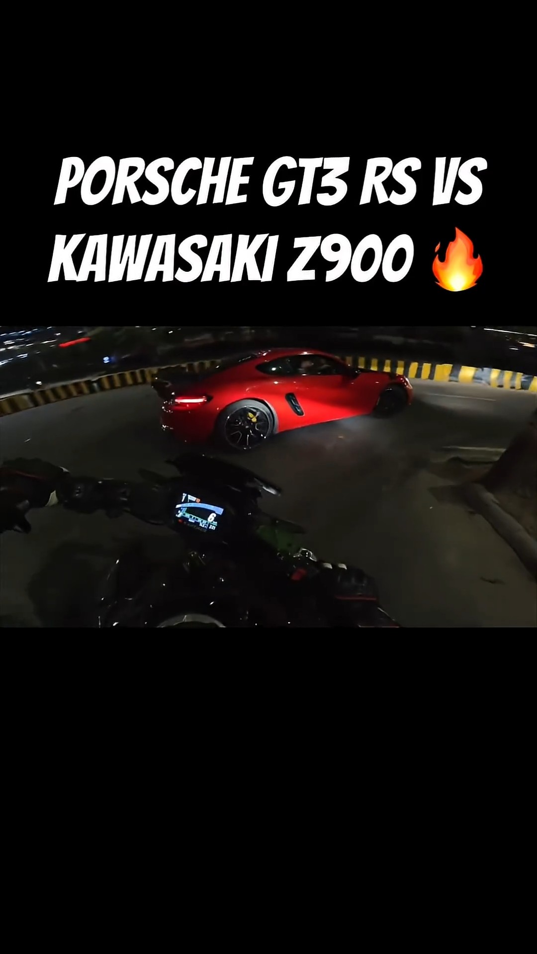 Porsche GT3 RS vs Kawasaki Z900 Supercar vs SuperbikeDrag Race