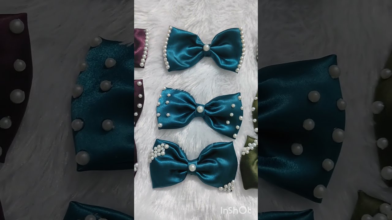Elegant Satin Bows With Pearl SatinBows HairBowCollection ElegantHairAccessories PearlBow