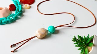 EU FAÇO ESSE COLAR ASSIM-COLAR LONGO ARTESANAL FÁCIL, ECONÔMICO E LUCRATIVO #artesanato #diy #biju