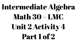 U2A4: Guided Lecture - Part 1 of 2