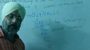 Decimal expansion of 329 upon 400 and stating the type of decimal expansion. Ncert Solutions.