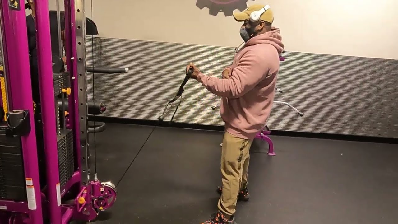 Training the Biceps with Cable Machine at Planet Fitness Gym...The old man gym...