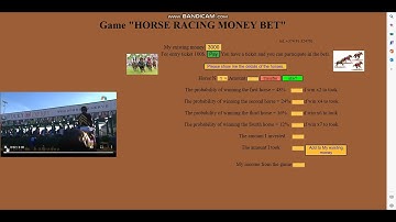 JavaScript for Game. Horse Racing Money Bet.