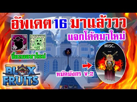 Blox Fruits : อัพเดต 16 มาแล้ว โค้ดใหม่ เกาะใหม่ ผลใหม่ หมัดมังกร V.2