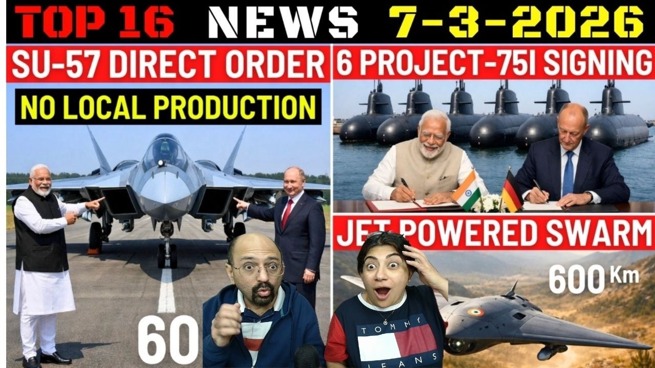 Indian Defence Updates : 60 Su-57 Direct Order,400 USV Deal,Jet-Powered Stealth Swarm,P-75I Signing