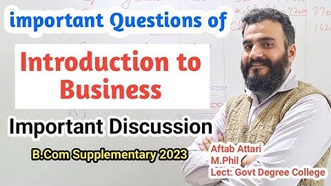 important questions of introduction to business | important questions of I to B | b.com