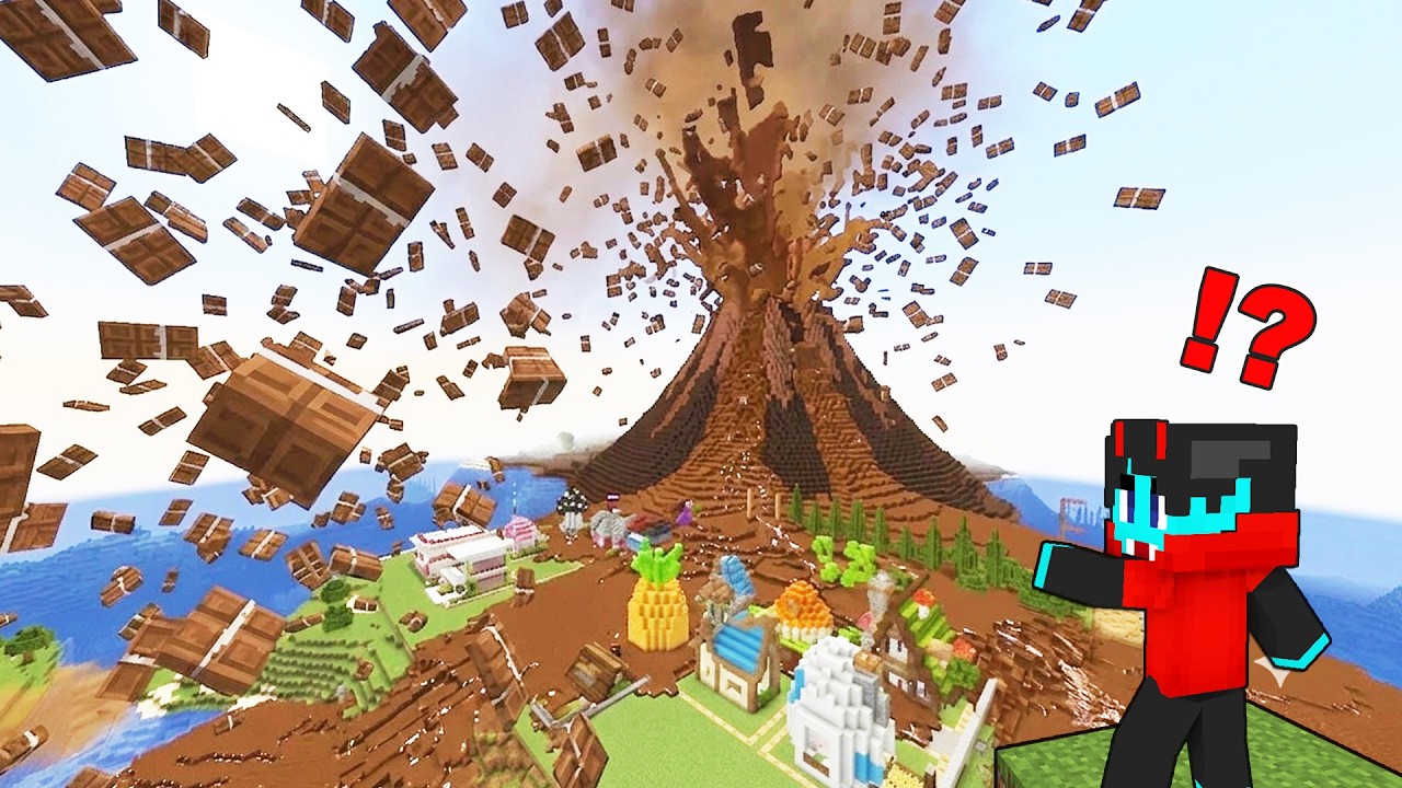 CHOCOLATE VOLCANO Eruption in Minecraft!
