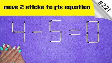 Matchstick puzzle #221 | Match puzzle 4-5=0 with hint and solution.