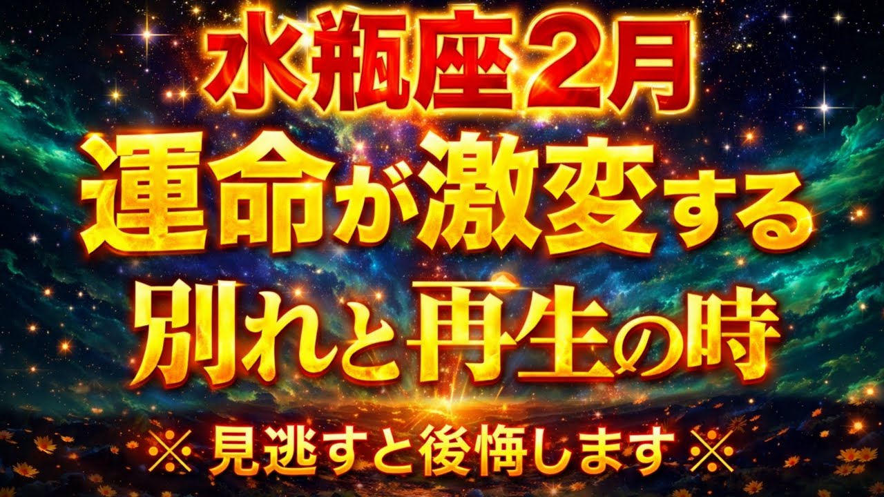 【水瓶座♒】2月 運命が激変 別れと再生の時 人生が完全に生まれ変わる