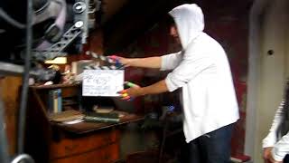 Sarah Jane Adventures - Tommy Knight with a clapperboard